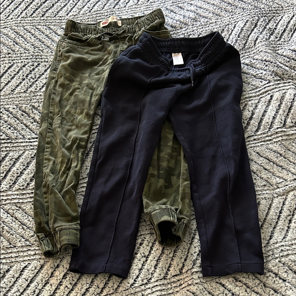 Kids' Green and Navy Jogger Pants Set. Levi’s and Next